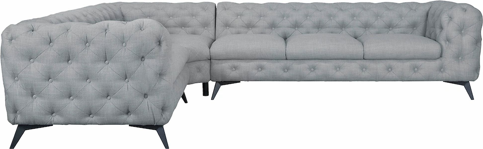 Leonique Chesterfield-Sofa "Ecksofa GLYNIS L-Form mit Wellenunterfederung, günstig online kaufen
