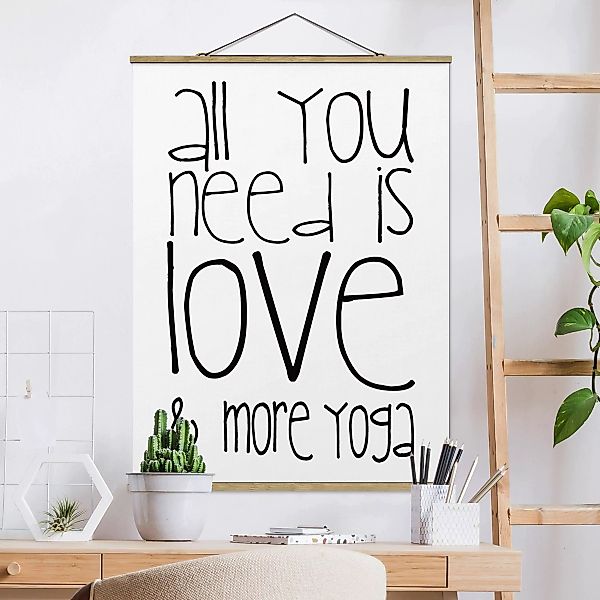 Stoffbild mit Posterleisten Love and Yoga günstig online kaufen