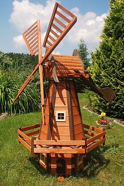 DSH DEKO SHOP HANNUSCH Gartenfigur Garten-Windmühle aus Holz – Höhe 1,65 Me günstig online kaufen