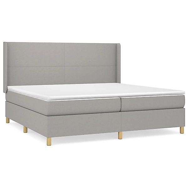 vidaXL Boxspringbett mit Matratze Hellgrau 200x200 cm Stoff1398108 günstig online kaufen