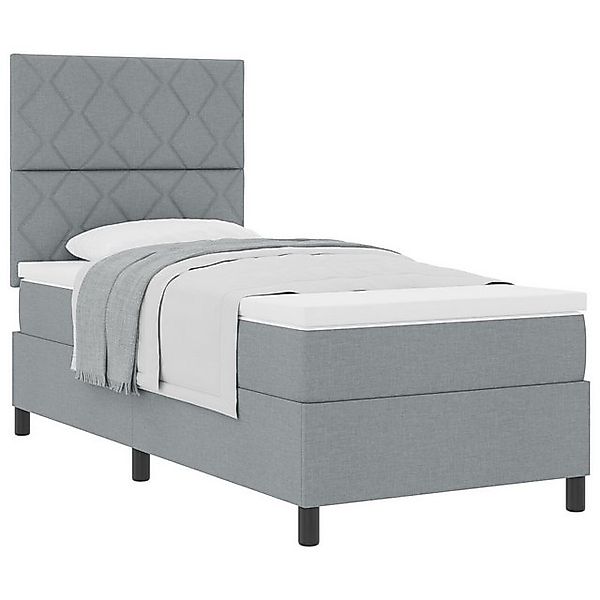 vidaXL Bett Hellgraues Boxspringbett mit Matratze 90x200 cm aus Stoff (1-tl günstig online kaufen