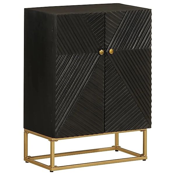 vidaXL Sideboard Schwarz 55x30x76 cm Massivholz Mango und Eisen 372026 günstig online kaufen