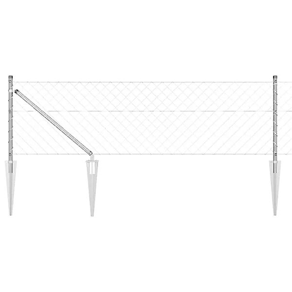 vidaXL Zaunpfosten Silber 10 x 0,8 m 60 x 60 mm Maschen Stahl 3351212 günstig online kaufen