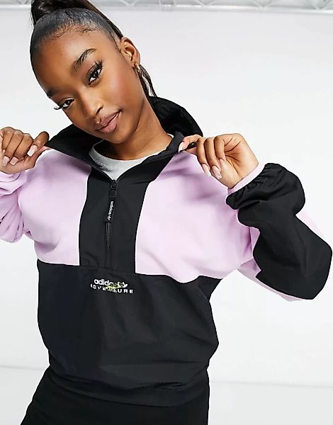 adidas Originals – Adventure – Fleece-Pullover mit kurzem Reißverschluss un günstig online kaufen