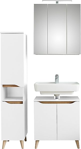 Saphir Badmöbel-Set »Quickset 3-teilig, Waschbeckenunterschrank mit LED-Spi günstig online kaufen