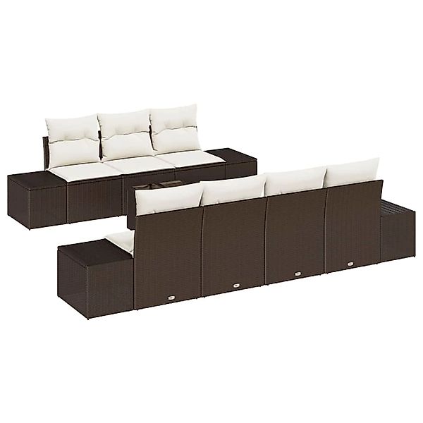 vidaXL Garten-Sofa-Set 8-Tlg Braun Poly Rattan 3346968 günstig online kaufen