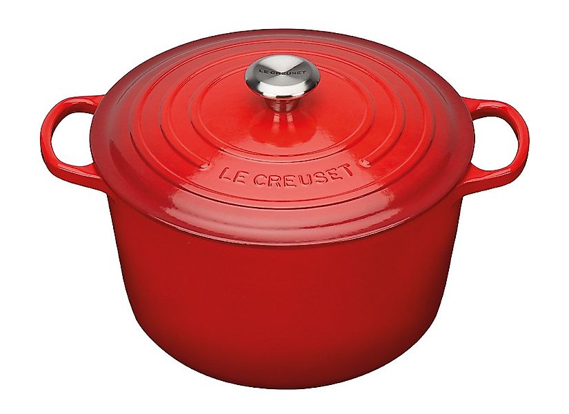 Le Creuset Bräter Signature Rund Hoch Gusseisen Kirschrot 24cm günstig online kaufen