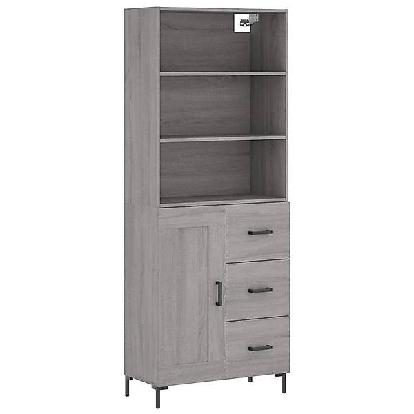 vidaXL Highboard Grau Sonoma 69,5x34x180 cm Holzwerkstoff 3190027 günstig online kaufen