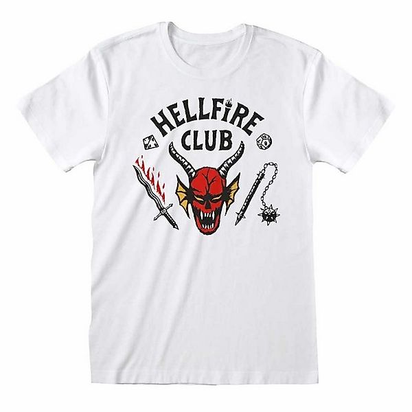 Stranger things T-Shirt Stranger Things – T-Shirt Hellfire Club weiss S-M-L günstig online kaufen