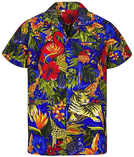King Kameha Hawaiihemd Jungle Funky Hawaii-Hemd Herren Kurzarm Front-Tasche günstig online kaufen
