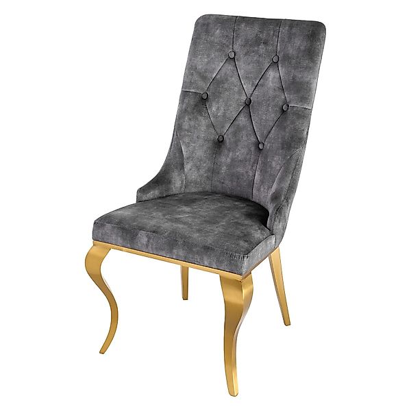 riess-ambiente Polsterstuhl MODERN BAROCK grau / günstig online kaufen
