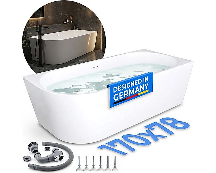 Belvit Badewanne halbfreistehend & freistehend aus Acryl – Eckbadewanne ode günstig online kaufen