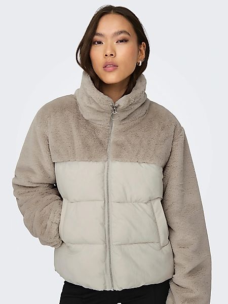 ONLY Steppjacke "ONLWANJA – Jacke mit Plüschdetails und hohem Kragen" regul günstig online kaufen