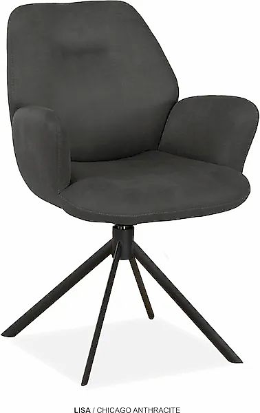 OMG Design Esszimmerstuhl »Lisa« (Set) 2 Stk. Stoff Drehstuhl mit auto-retu günstig online kaufen