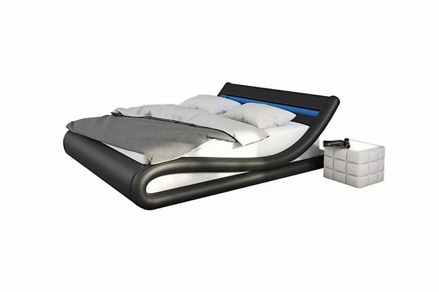 GMD Living Bett STETTIN (1-tlg), Polsterbett mit LED, Liegefläche: 180 x 20 günstig online kaufen