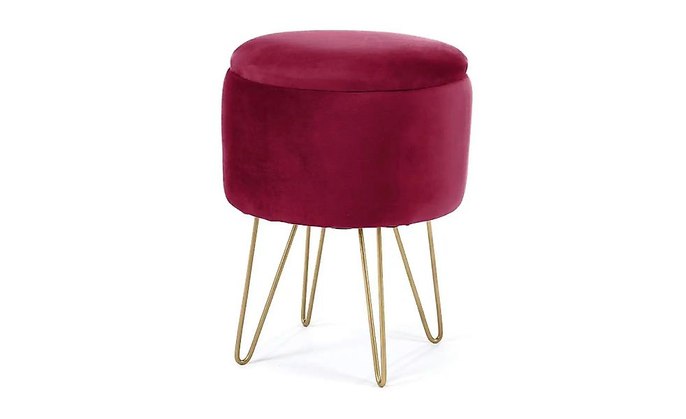 Pouf mit Stauraum Lelia ¦ rot Ø: 35 Polstermöbel > Hocker - Höffner günstig online kaufen
