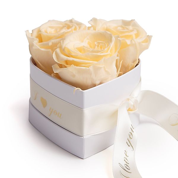Kunstblume Rosenbox Herz 3 konservierte Infinity günstig online kaufen