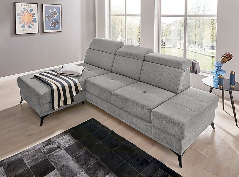 INOSIGN Ecksofa "Cardiz L-Form" inkl.Kopfteilverstellung und Federkern wahl günstig online kaufen