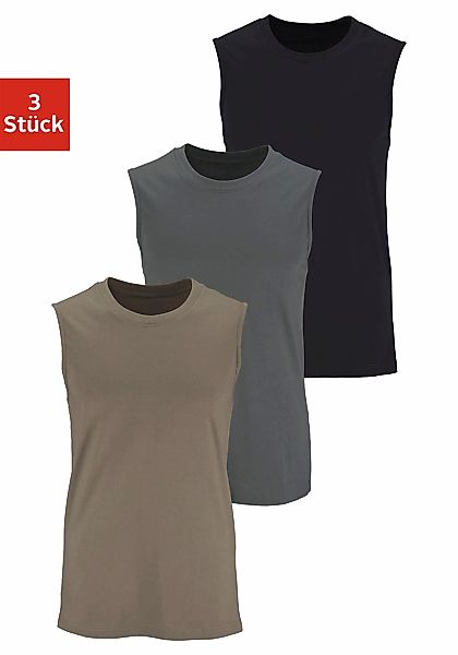 H.I.S Muscleshirt Packung, 3 Stk. tlg. mit Rundhalsausschnitt günstig online kaufen