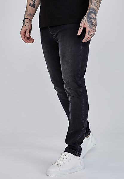 Siksilk Slim-fit-Jeans SikSilk Herren Gewaschene Schwarze günstig online kaufen