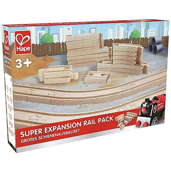Hape Spielzeug-Eisenbahn E3707 Großes Schienenausbauset günstig online kaufen