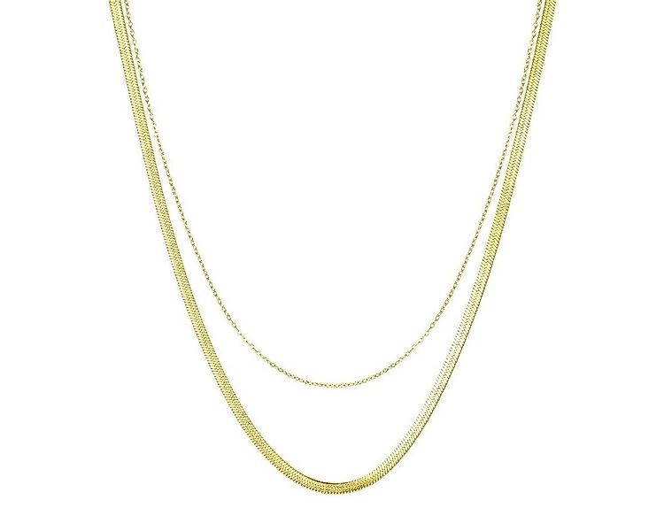 Hey Happiness Edelstahlkette Damen 18K Gold Roségold mehrreihig, Ketten Set günstig online kaufen