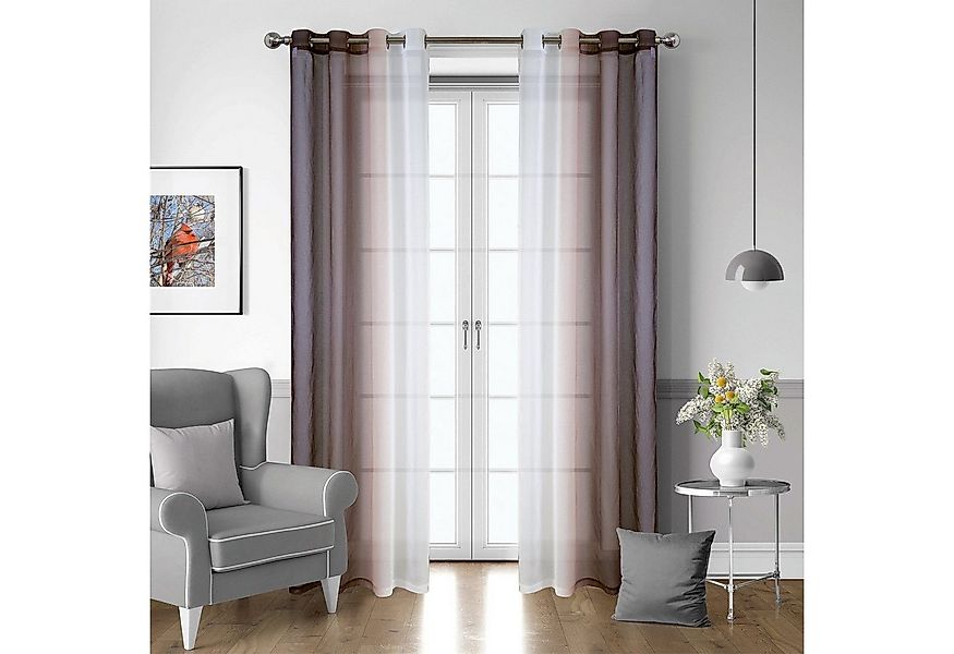 BYSURE Gardine (2 St), Ösen, halbtransparent, Voile, Vorhänge mit Farbverla günstig online kaufen