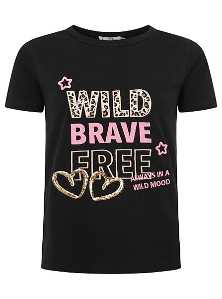 Zwillingsherz T-Shirt "Wild Brave Free" Leo-Muster, günstig online kaufen