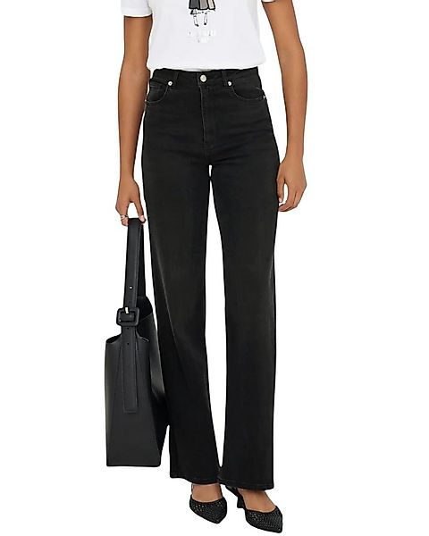 ONLY Weite Jeans Modischer Wide-Fit-Schnitt mit weiter Beinform von Hüfte b günstig online kaufen
