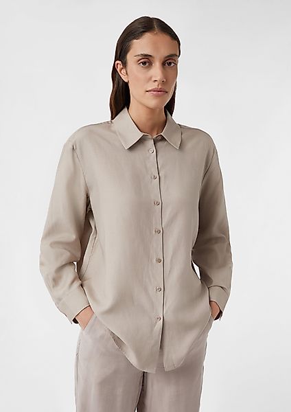 comma Langarmbluse Hemdbluse aus Leinenmix im günstig online kaufen