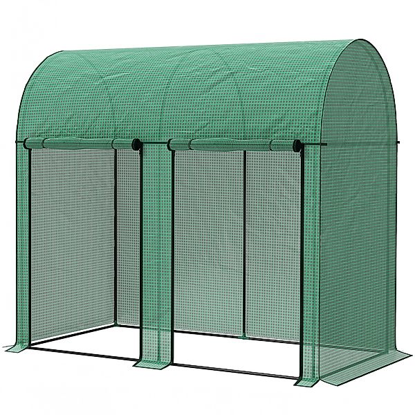 Outsunny Gewächshaus 2 m² Tomatengewächshaus 2 x 1 x 1,78 m 2 rollbare Reiß günstig online kaufen