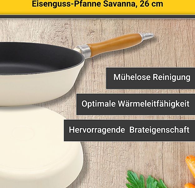Krüger Bratpfanne »Einsenguss Pfanne SAVANNA«, Gusseisen, (1 tlg.), für Ind günstig online kaufen