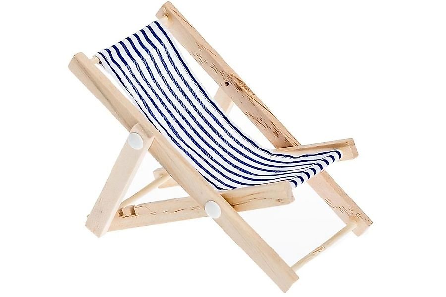 NaDeco Bastelnaturmaterial Mini Deko Liegestuhl blau-weißer Stoffsitz, ca. günstig online kaufen