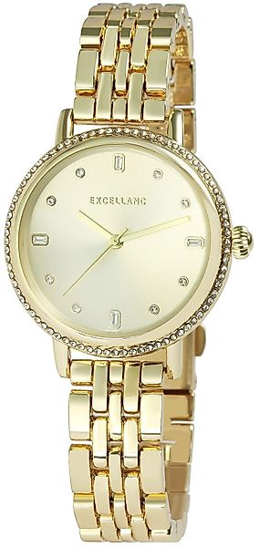 Excellanc Quarzuhr 1800248 mit Metallarmband, Similibesatz, günstig online kaufen