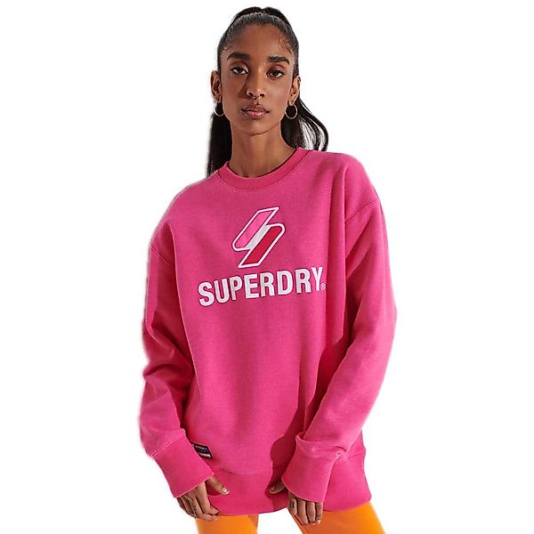 Superdry Code Logo Apq Os Crew Pullover XS-S Hot Pink Marl günstig online kaufen