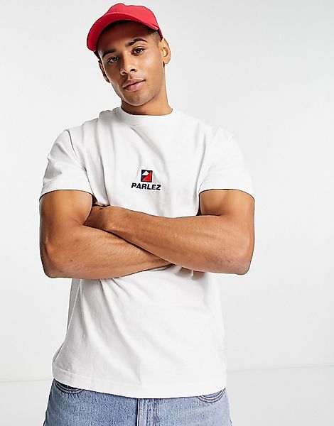 Parlez – Gruen – T-Shirt in Weiß mit Logo günstig online kaufen