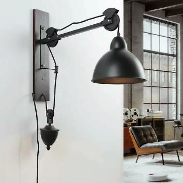 Verstellbare Wandlampe Industrie Design Holz Metall günstig online kaufen