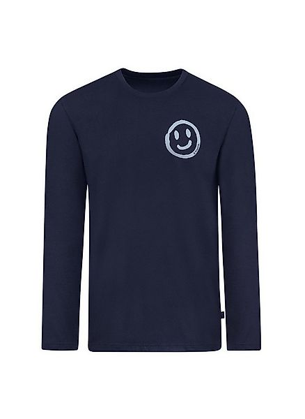 Trigema Schlafanzug TRIGEMA Schlafanzug Oberteil Langarm mit Smiley-Print ( günstig online kaufen