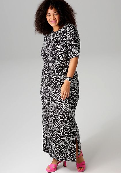 Aniston PLUS Maxikleid, in Wickel-Optik durch seitliches Bindeband günstig online kaufen