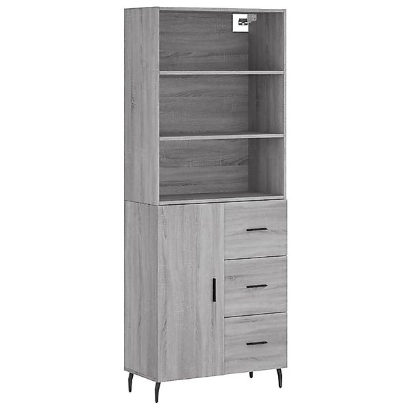 vidaXL Highboard Grau Sonoma 69,5x34x180 cm Holzwerkstoff 3189467 günstig online kaufen