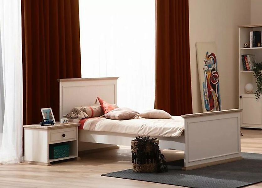 JVmoebel Bett Bett Einzelbett Nachttisch Schlafzimmer 2tlg. Modern Luxus Mö günstig online kaufen