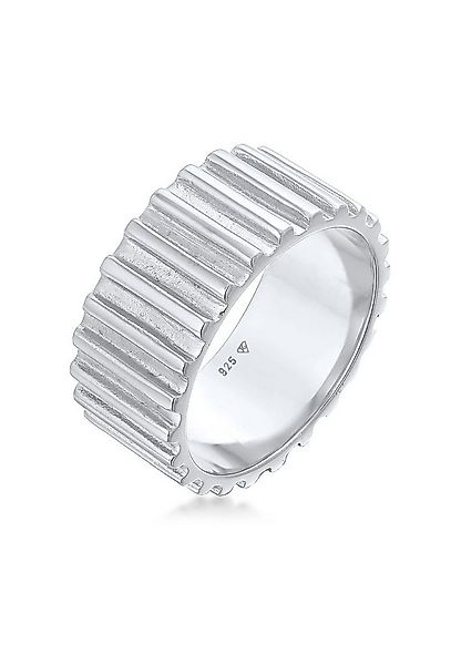 Elli Premium Fingerring Bandring Relief Rillen Trend Breit 925 Silber günstig online kaufen
