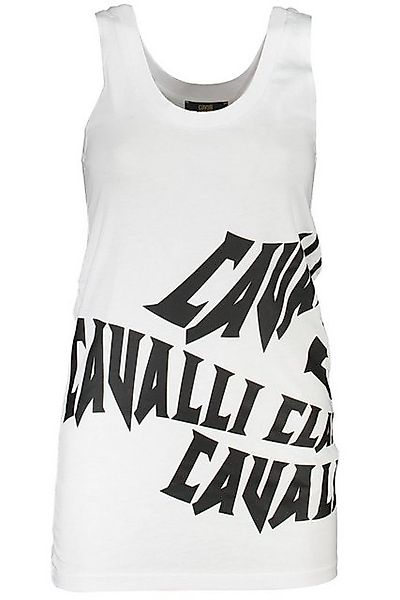 Cavalli Class T-Shirt Weißes Damen-Tanktop mit Print & Logo - Breite günstig online kaufen