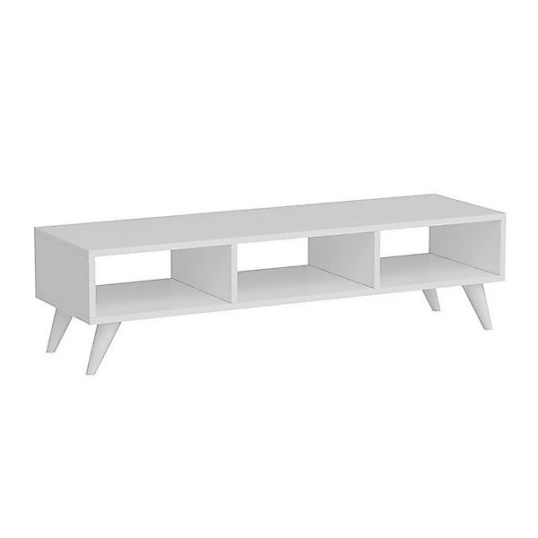 en.casa TV-Schrank Aaskov TV Board Lowboard 35x120x35cm, 3 Ablagen, Weiß günstig online kaufen