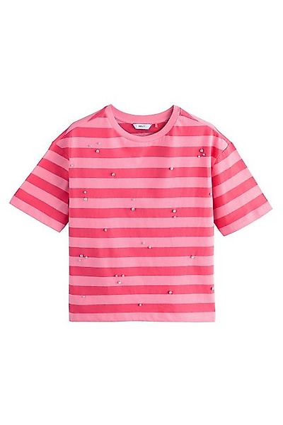 Next T-Shirt Kurzärmeliges, verziertes T-Shirt mit Streifen (1-tlg) günstig online kaufen