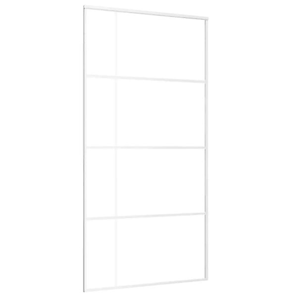 vidaXL Schiebetür ESG Glas und Aluminium Mattiert 102,5x205 cm Weiß 151689 günstig online kaufen