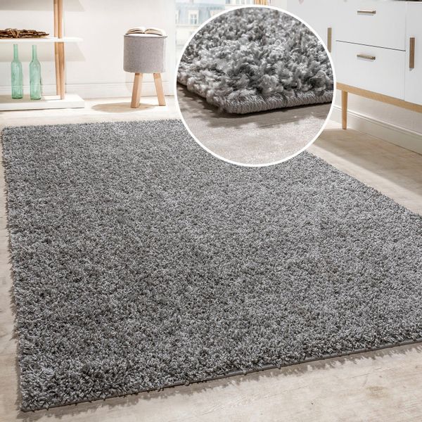 Paco Home Teppich "Twister 500" rechteckig 44 mm Höhe Uni Hochflor Shaggy m günstig online kaufen