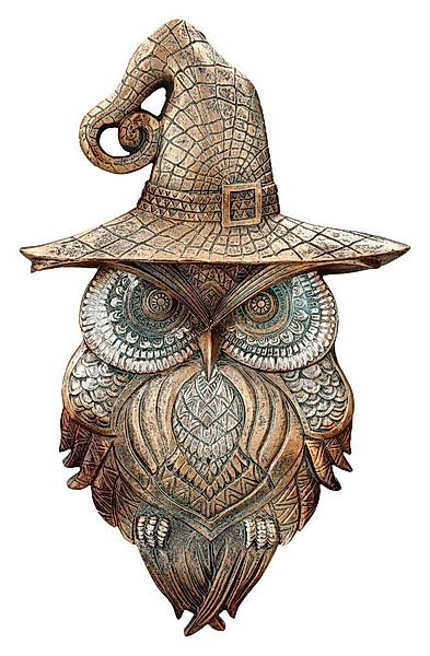 Figuren Shop GmbH Wanddekoobjekt Wandrelief - Zauberer Eule keltisch - Wand günstig online kaufen