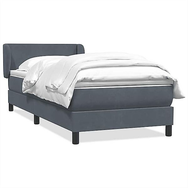 vidaXL Boxspringbett, Boxspringbett mit Matratze Dunkelgrau 80x220 cm Samt günstig online kaufen