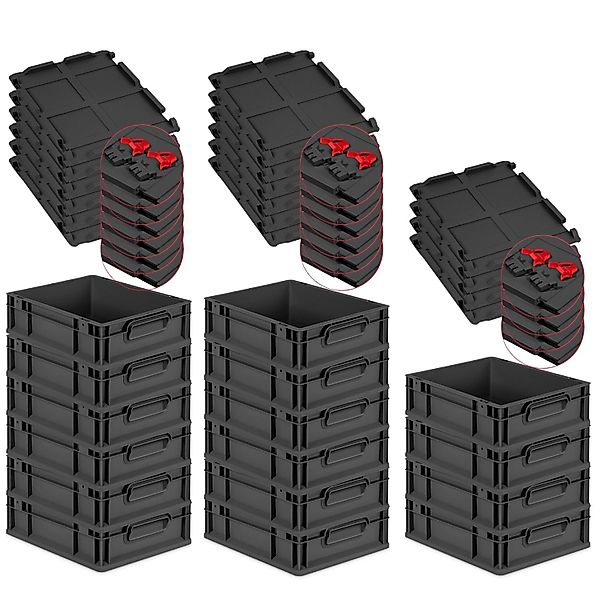 PROREGAL SuperSparSet 16x Eurobox Nextgen Grip Mit Scharnierdeckel Und Rote günstig online kaufen